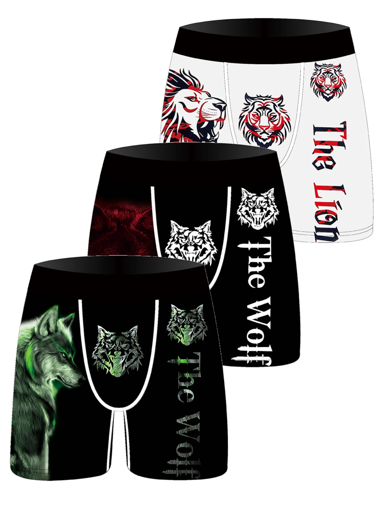 3-pack fashionable men's boxer shorts, comfortable, soft, fashionable, printed, casual and versatile men's underwear