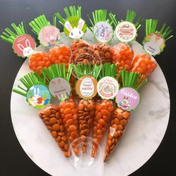 Easter Sweet Cones Plastic Candy Bag Paper Stickers Easter Chicks For Easter Candy Biscuit Packaging Kids Birthday Decoration