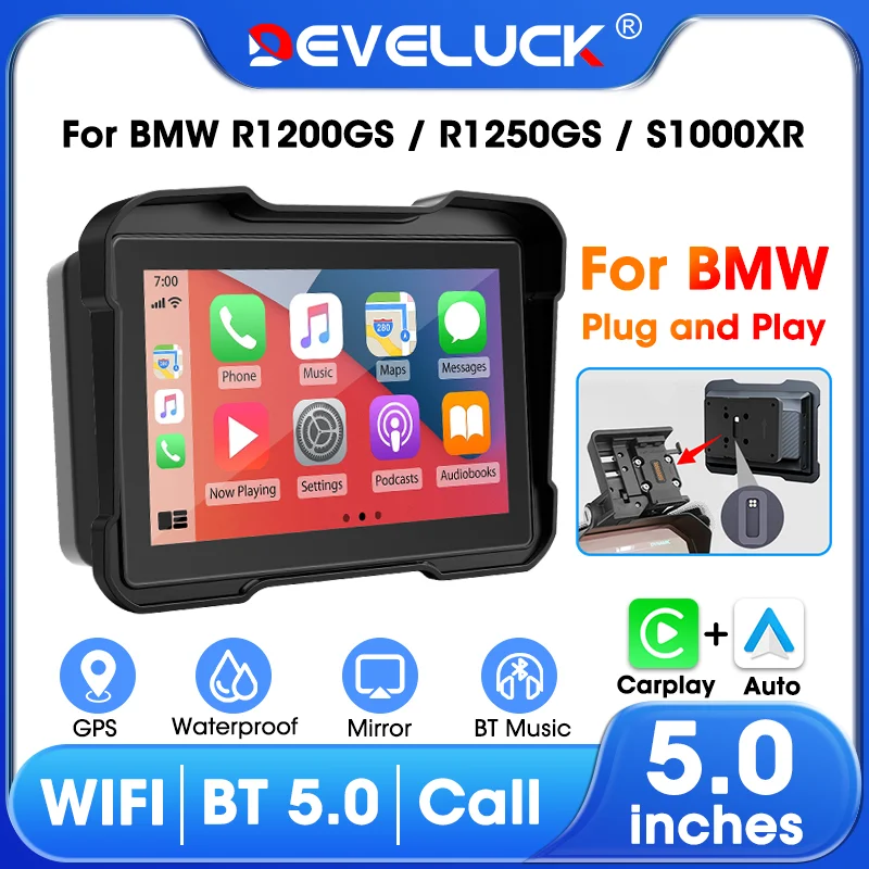 

Carplay Moto для BMW R1200GS ADV/R1250GS ADV/S1000XR мотоциклетная GPS-навигация BT IPX7 водонепроницаемый экран аксессуары для мотоциклов