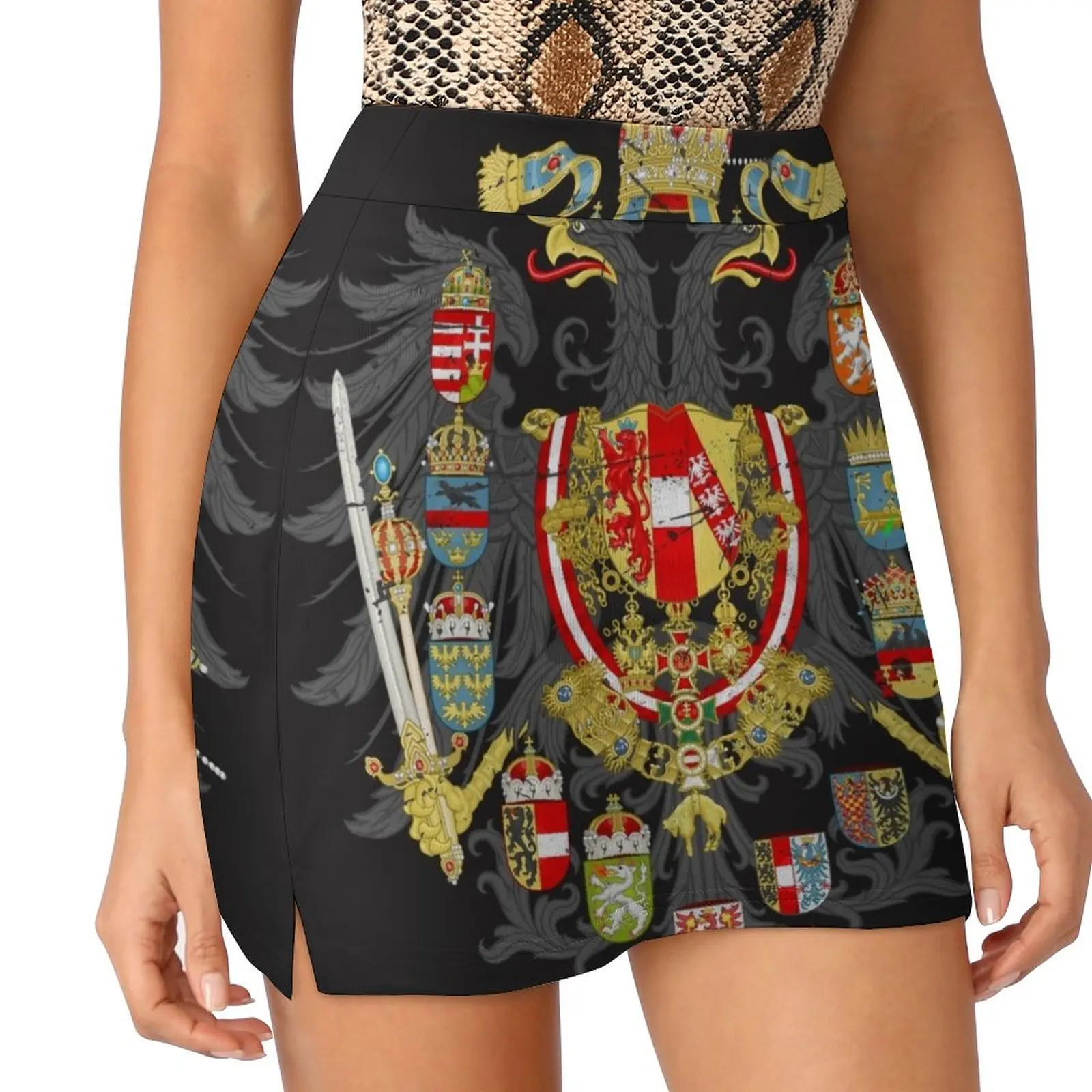 

Austrian Empire Flag Mini Skirt korean style women clothing korean women's clothes