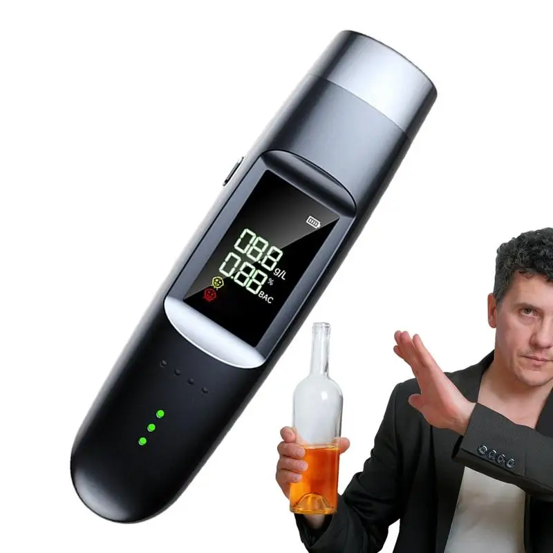 Portable Breathalyzer Portable Accurate Personal Breathalyzers LED Display Voice Broadcast Breathalyzer Tester Breath Alcohol