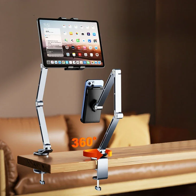 ERIKOLE Aluminum Alloy Portable Monitor Holder with 360 Rotation Folding Arm Desk Riser VESA Mount 15.6-17.3