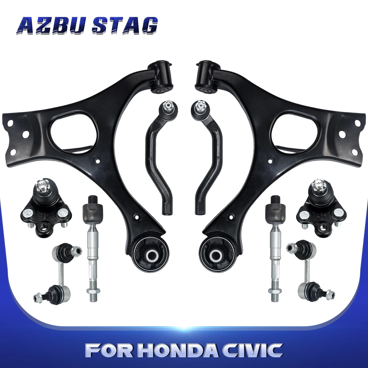 

AzbuStag 10Pcs Front Lower Control Arm Sway Bar End Link Suspension for HONDA CIVIC 2006 2007 2008 2009 2010 2011 51350SNAA03