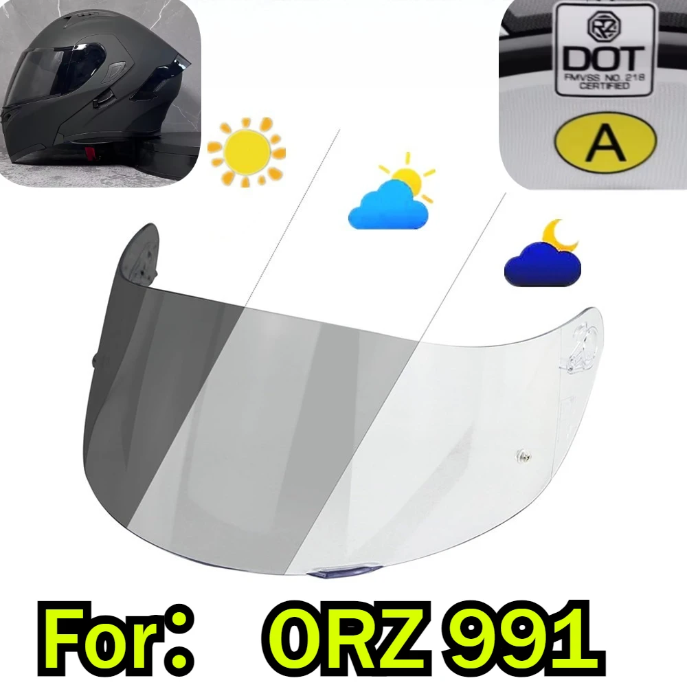 ORZ 991 Helmet Lens Transparent Lenses Color Visors Motorcycle Helmet Windshield Replacement Parts Lens Base Accessories