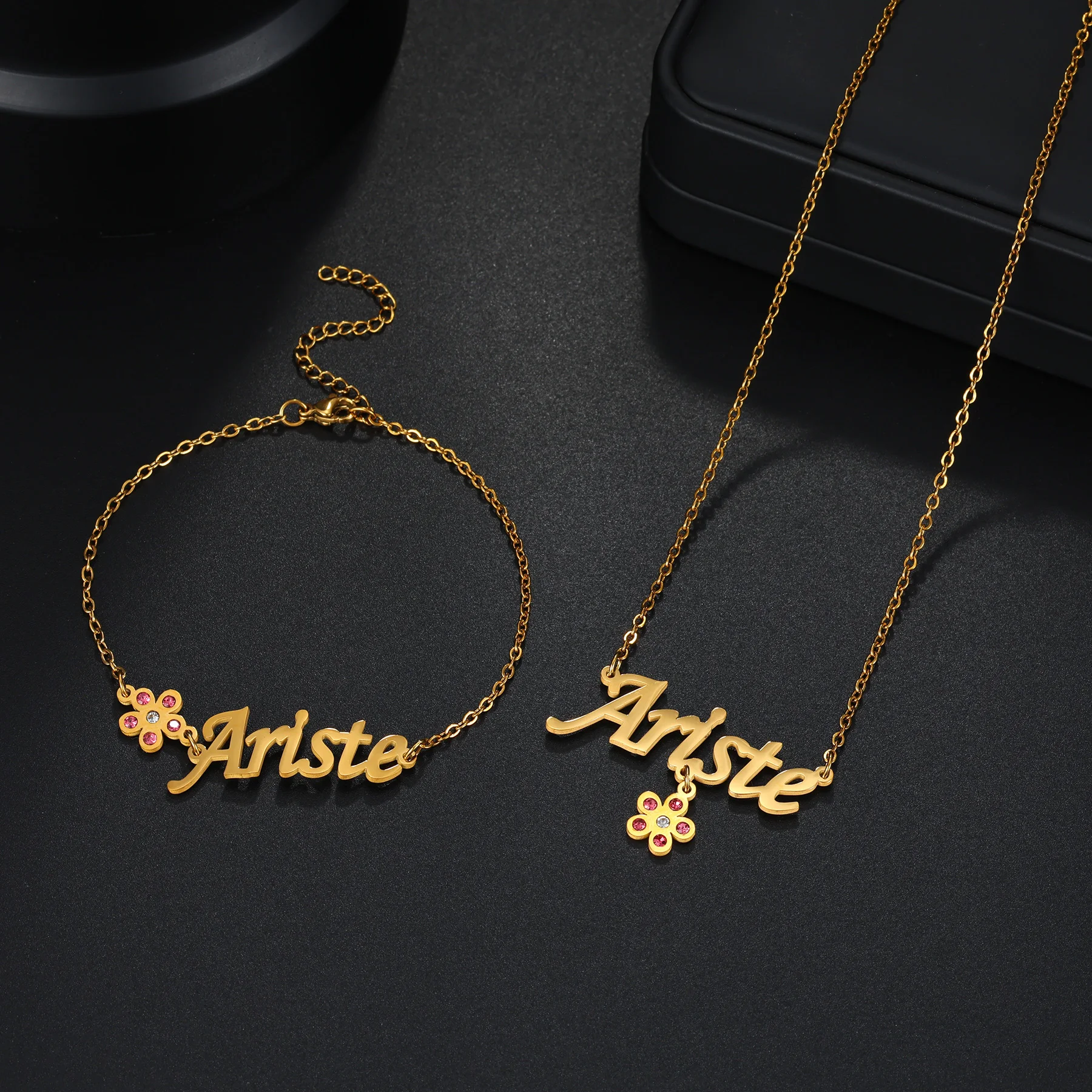 Men'S Fashion Jewelry Bracelets - Set Perhiasan Kalung dan Gelang Nama