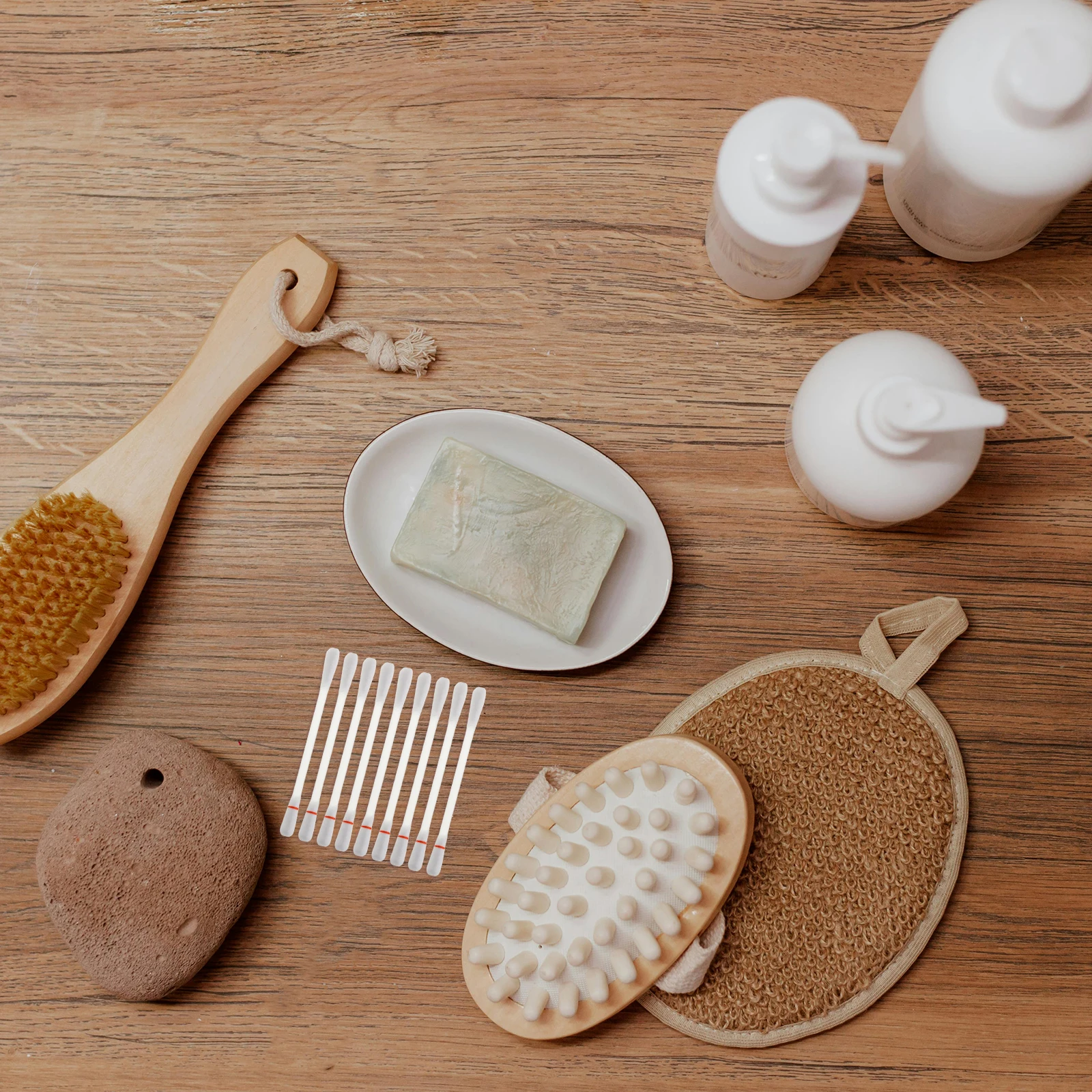 1 صندوق مسحات قطنية ملحبة للاستخدام الطبي على الوجهين يمكن التخلص منها لتنظيف العين والأنف أثناء السفر مسحات أمان عصا القطن #3