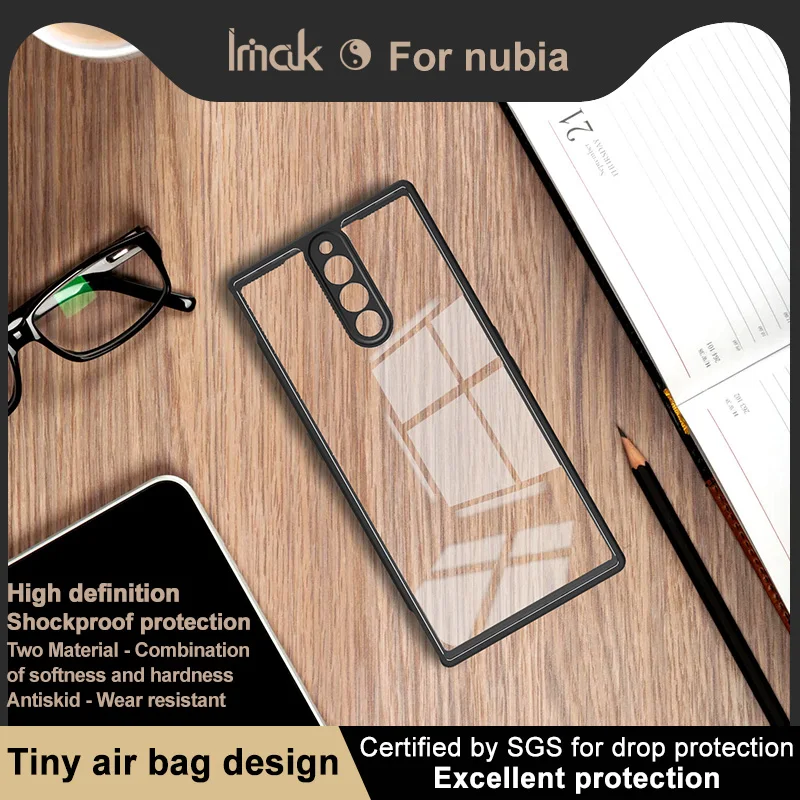 حافظة من الكريستال الناعم لـ 8 pro plus السحر الأحمر ، 5g ، مع كيس هواء ، حماية ، حافظة صلبة ، للنوبة