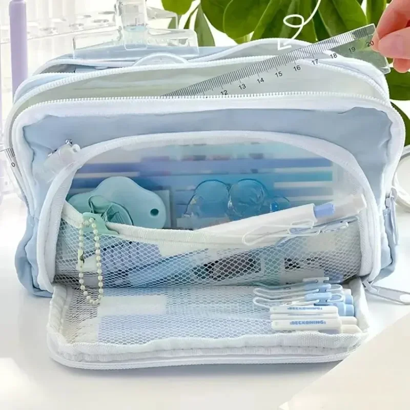 Astuccio per penne Kawaii di grande capacità Astuccio per matite coreano Astuccio per la scuola multistrato Borsa per cancelleria Studente per il ritorno a scuola