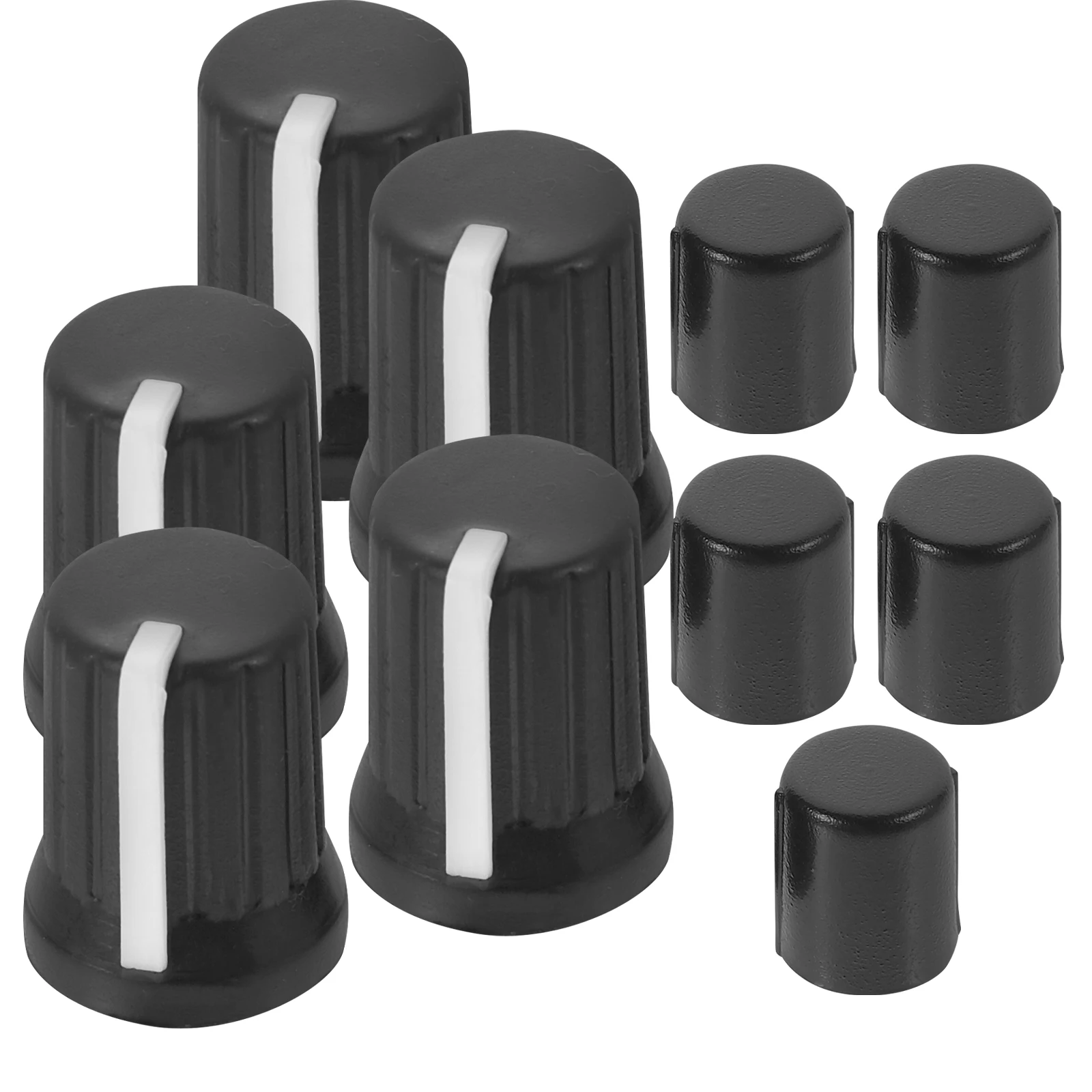 

5pcs Black Rubber Potentiometer Volume Knob Caps for Guitar Tone Control Lightweight Durable Replacement Parts