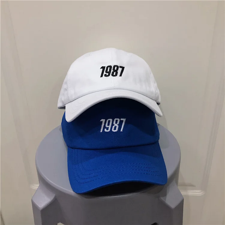 1987 embroidery Baseball Cap women men Cotton Snapback Hat Unisex Spring Summer Sun Hats Embroidery Caps Dad Hats gorra hombre