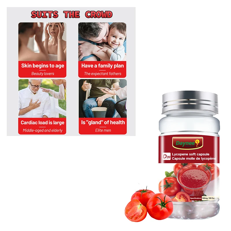 

Free shipping 100 Pills Lycopene Soft Capsules Enhance Immunity and Pregnancy Health Supplements