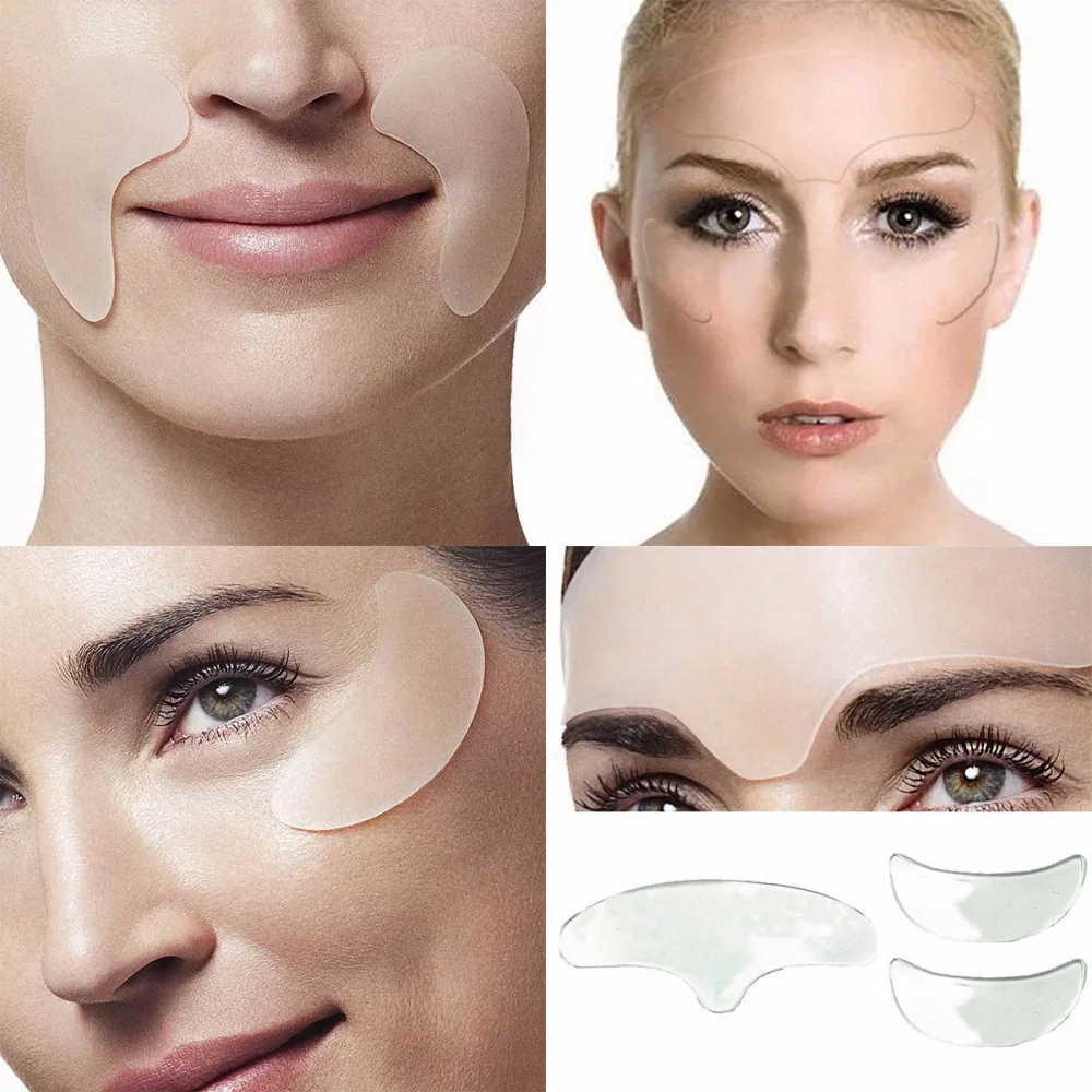 5PC Anti Wrinkle Face Lifting Eye Chin Forehead Wrinkles Removal Skin Care Pads Silicone Reusable Overnight Invisible Patches