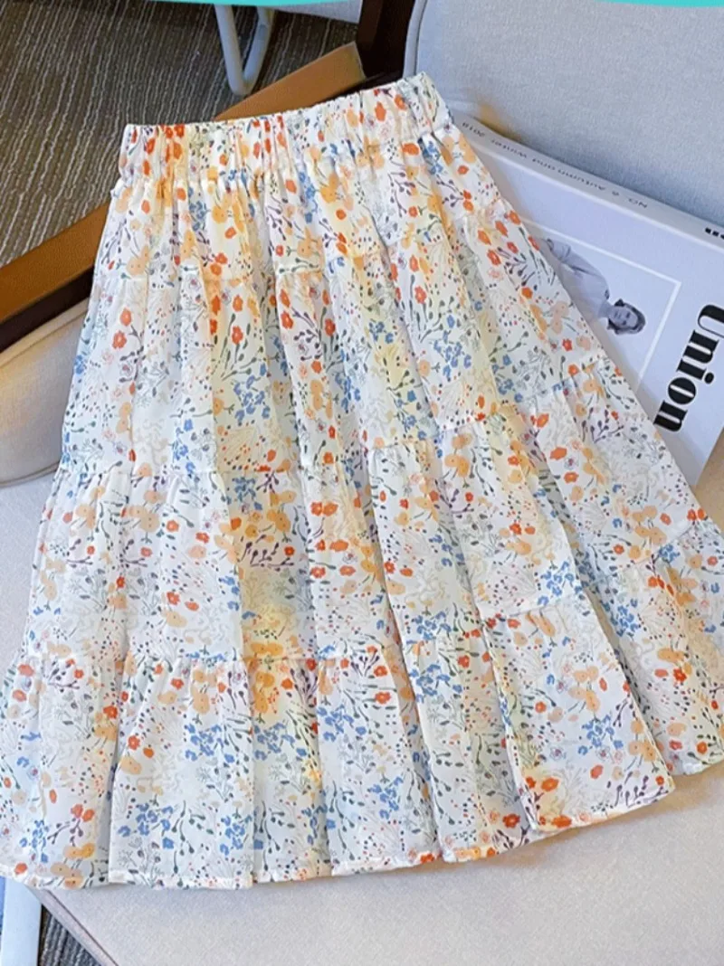 Kids' Tulle Skirt Multi Season Elastic Waist Girls' Spring Autumn Baby Skirt Lightweight Summer Short Midi Skirt