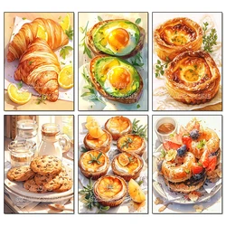 Bread Food Diamond Painting Restaurant Kitchen Decoration Diy Full Rhinestone Dessert Figure Mosaic Cross Stitch Set Gift
