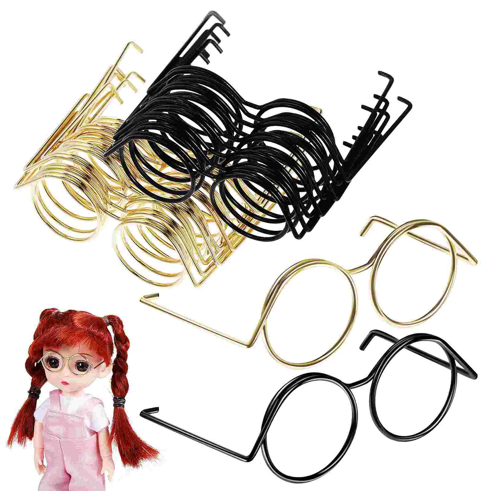 

20 Pcs Universal Small Eyes Dolls Mini Glasses Frame Rimmed Sunglasses Wire Frames Infant Toys