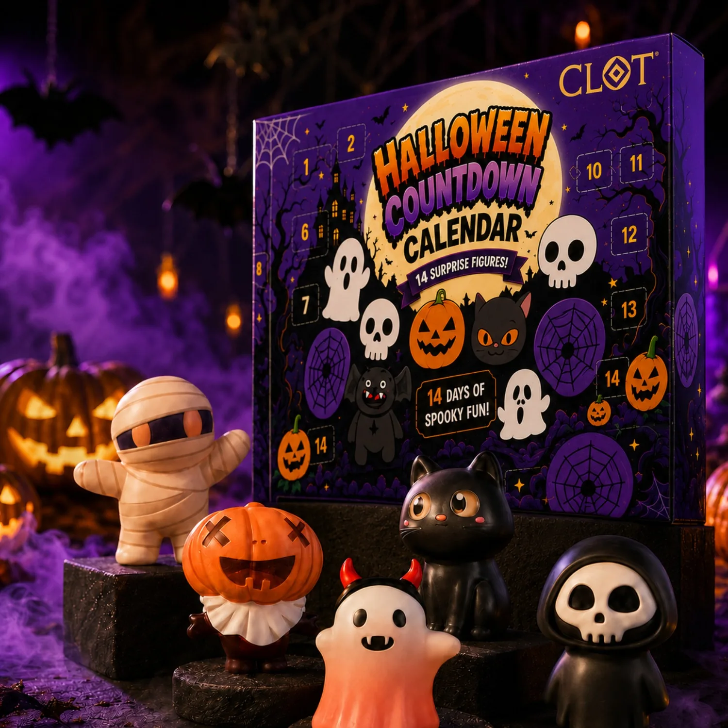 14Pc Halloween Squeeze Toys, Halloween Countdown Calendar, Multi-Item Party Favor Packs, Super Soft Slow Rebound, Kids Party Favors, Portable Sensory Toys, Perfect for Holiday Celebrations, Party Bags - Random Style, Exquisite gift box packaging