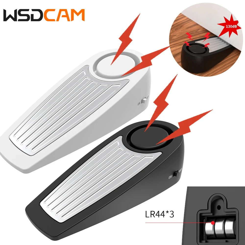 

Wsdcam Door Stop Alarm Wireless Door Stopper 120dB Anti-theft Burglar Stop System Floor Wedge Doorstop for Travel Apartment Home