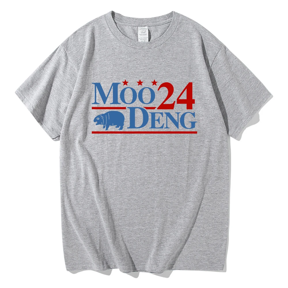 Moo Deng 2024 Hippo Moo Deng Zoo For Animal Lovers T Shirt Men/women Clothing Harajuku Vintage Unisex Cotton Graphic T Shirts