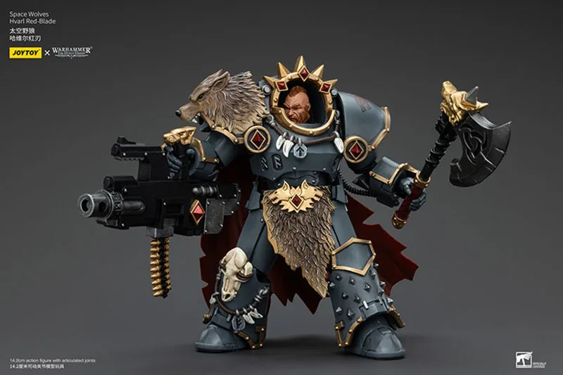 JOYTOY Warhammer The Horus Heresy 1/18 Space Wolves Hvarl Red-Blade Action Figure 14.2cm Soldier Model Toy for Collection