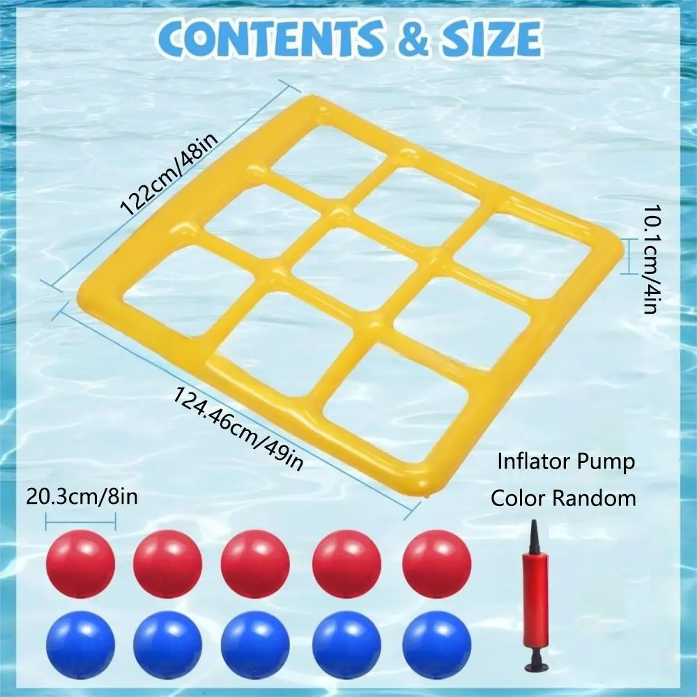 Juego de juguetes de piscina inflables de 6/10 bolas, juego de flotador de piscina portátil a prueba de fugas con bomba infladora que aumenta las habilidades de coordinación