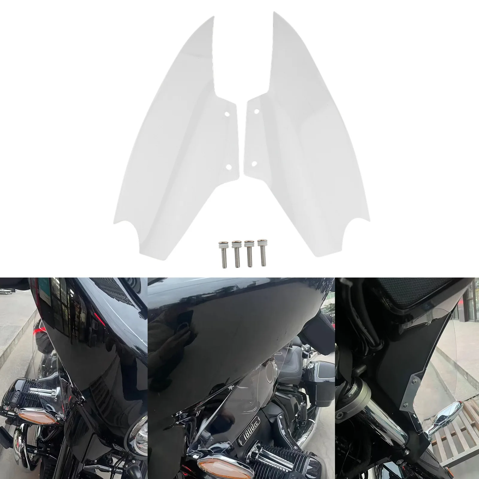 For BMW R18B/ R 18 Bagger Motorcycle Upper Fairing Air Deflector Side Wing Windshield Smoked/Transparent