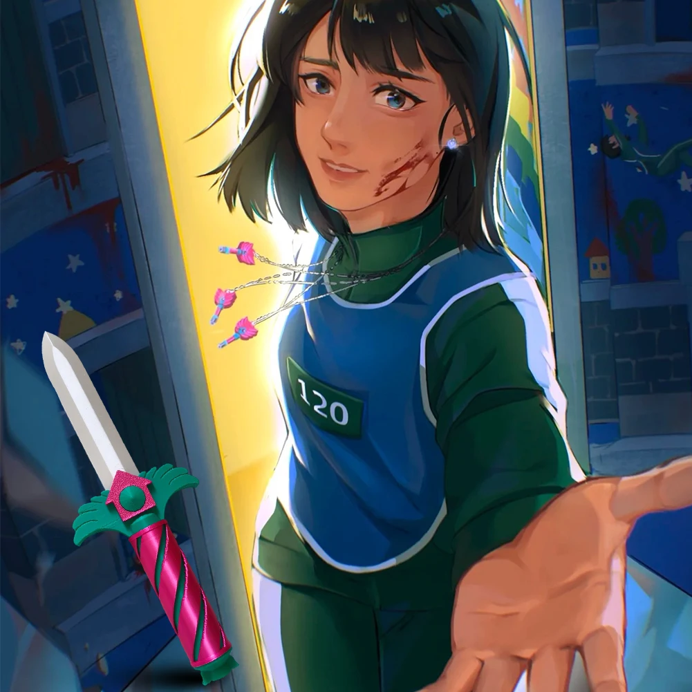 Korean Traditional Game 3D Printed Cosplay Necklace Squid Necklace Keychain Party Game For Season 3 TV Fans Collection Gift