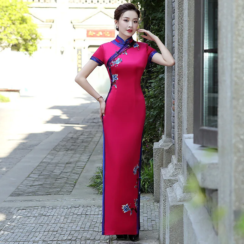 S-5XL Jade Orchid Cheongsam 2025 New Chinese Style Long Style Young Style Embroidered Slimming Etiquette Fashion Cheongsam