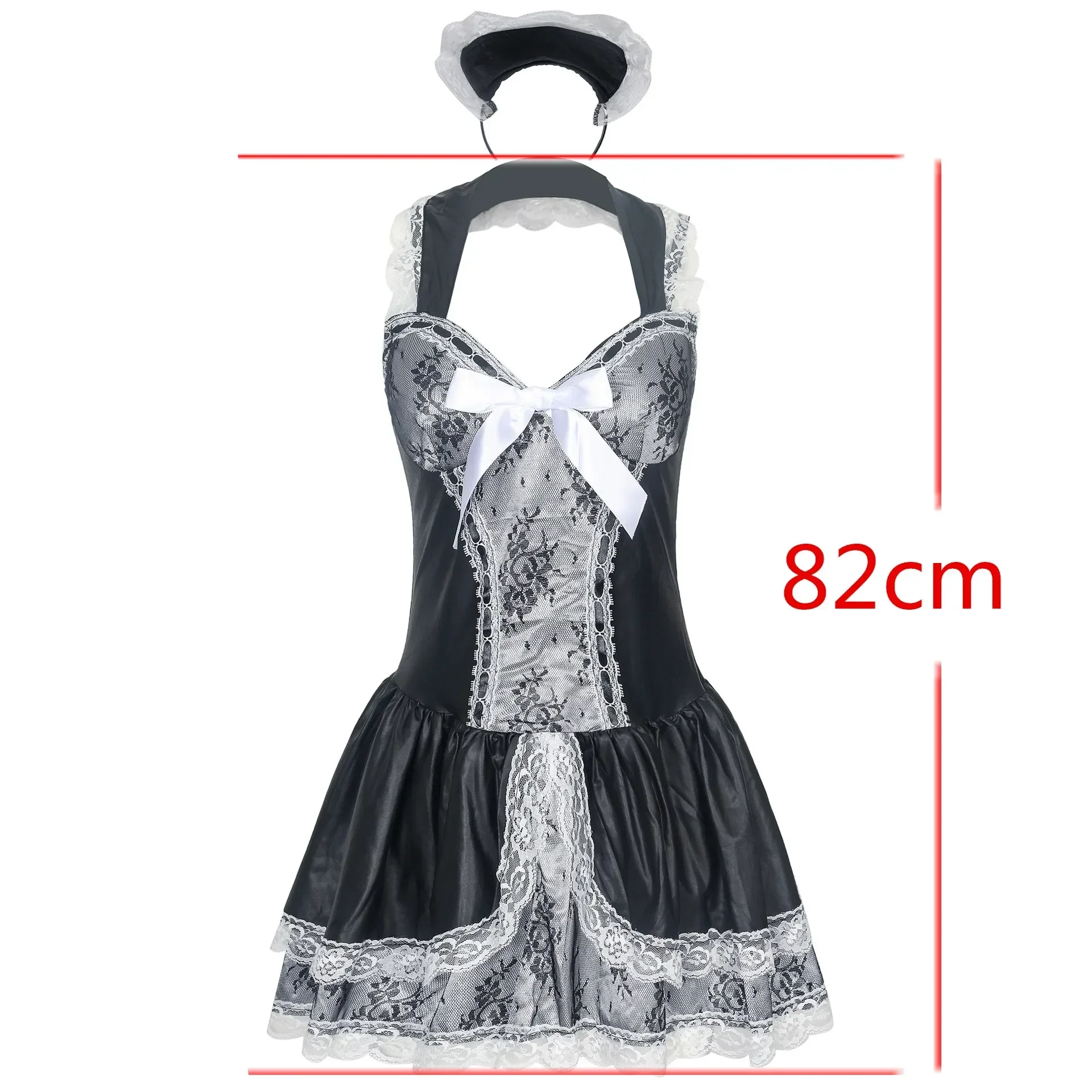 Women's Cute Maid Costume Halloween Cosplay French Maid Costume Adult Lolita Anime Servant Dress view 4