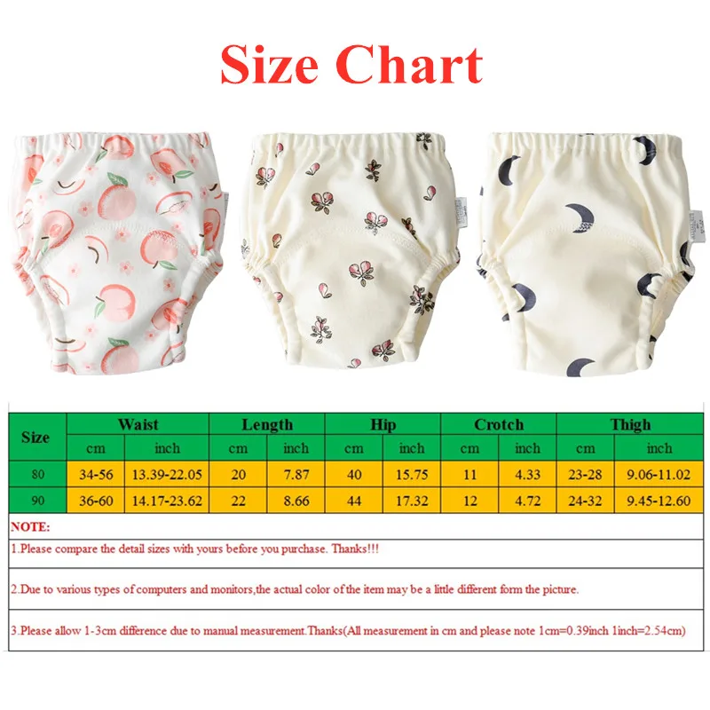 4 Layers Waterproof Reusable Cotton Baby Diaper Training Pants Washable Newborn Nappy Changing Underwear Potty Training Nappy