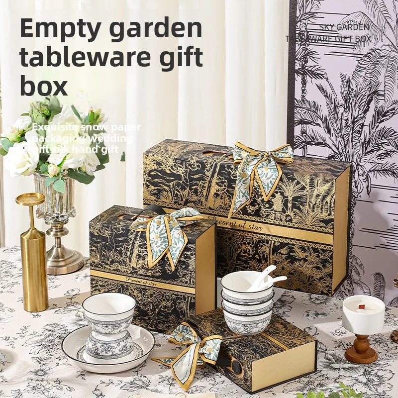 

Sky Garden Ceramic Tableware Bowl Set Household Household Gift Bowl Business Events High-end Gifts