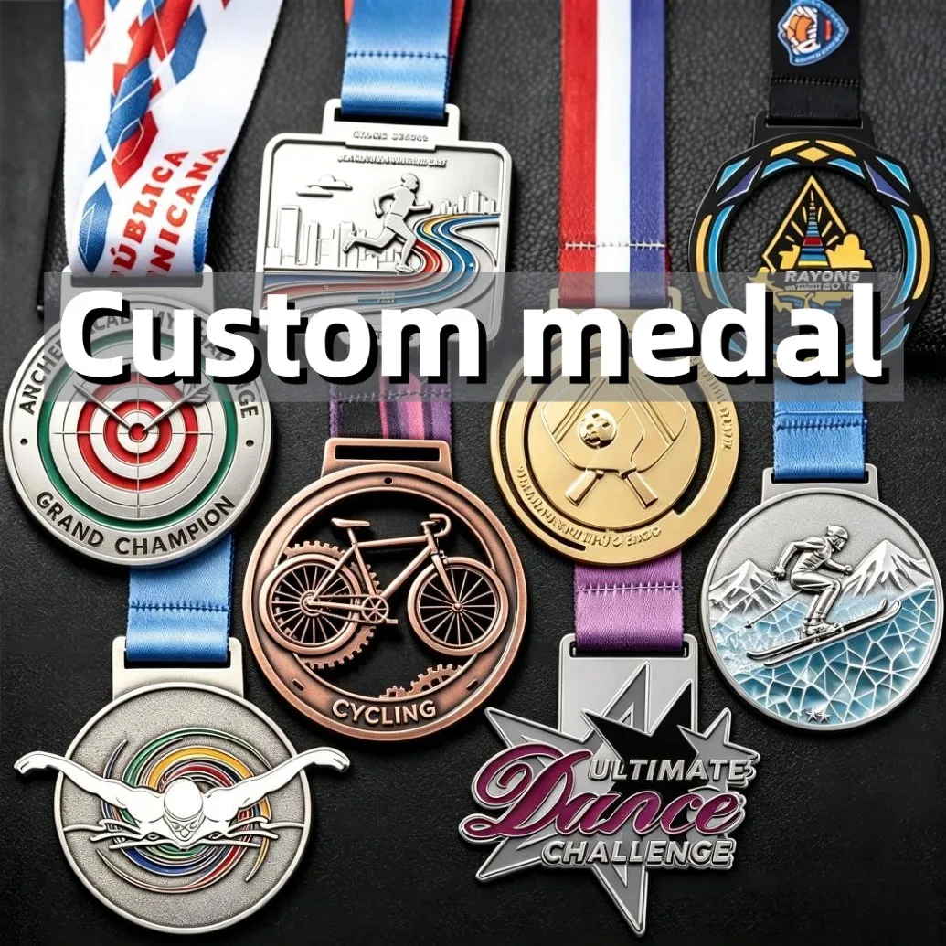 Custom Medal Factory Metal Tournament Medal Personalized Engraving Medal for Archery Cycling Skiing Swimming Table Tennis Dance