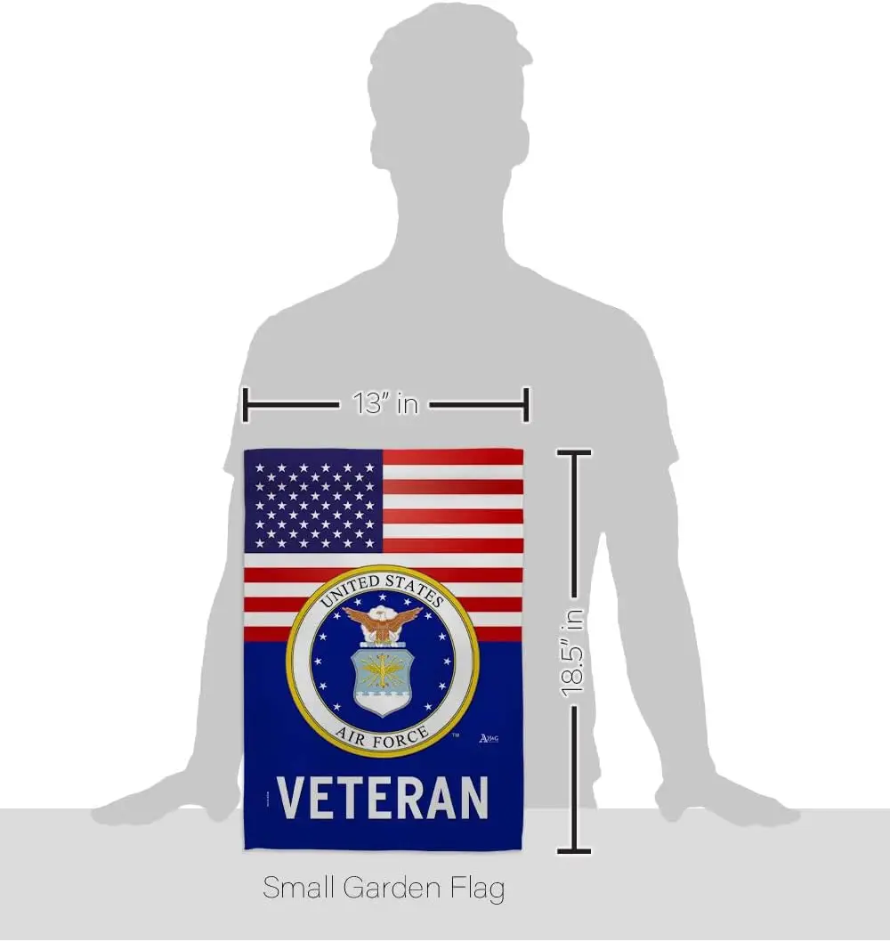 US Air Force Veteran Garden Flag - Set Wall Hanger Armed Forces USAF United State American Military Retire Official - House Deco