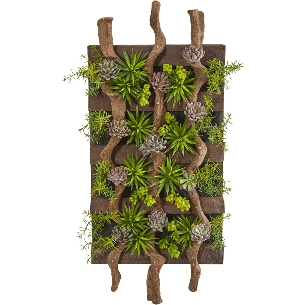 

Almost Natural 41 Inches. X 19 Inches. Mixed Succulent Artificial Living Wall