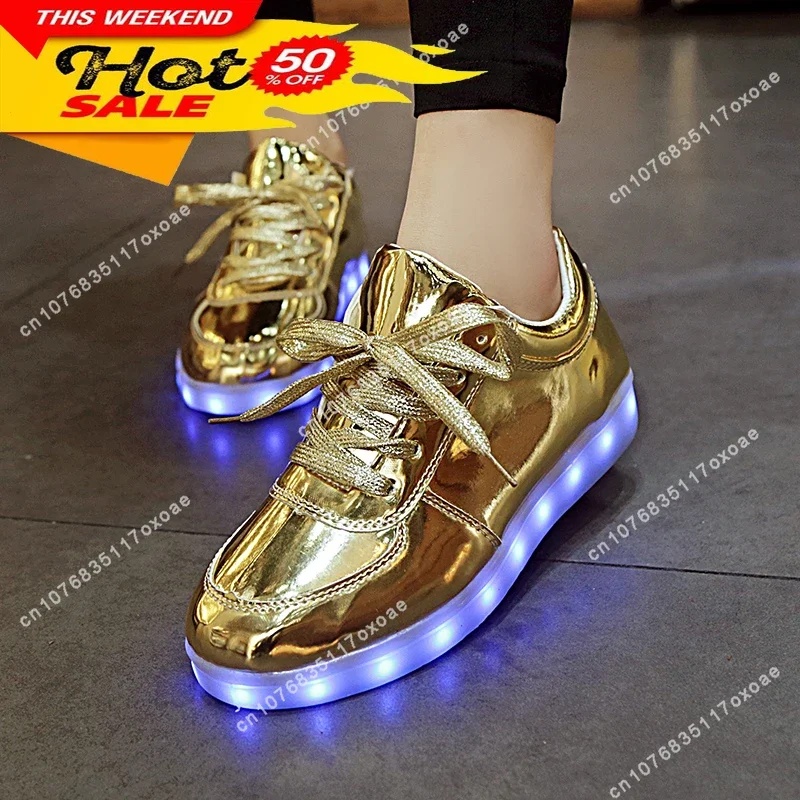 Trump Shoes Homme Luminous Sneakers Boys Girls Chaussures Lumineuse 11 Colors Gold Led Glowing Casual Sneaker Unisex 30-44