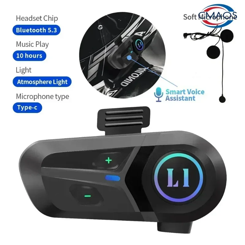 Smartgoor Motorcycle Helmet Bluetooth 5.3 Headset Wireless Hands-free Stereo Earbud for Bike Riding