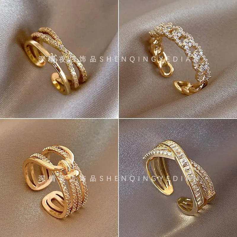 

Zircon jewelry ring, sexy pearl, fashionable and cool, spicy girl, adjustable opening for decoration