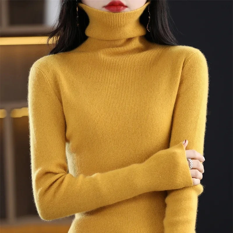 Neue 2025, Rollkragen Kaschmir Pullover Frauen Herbst Winter Gestrickte Pullover Damen Lange Ärmel Beiläufige Gestrickte Pullover Weibliche