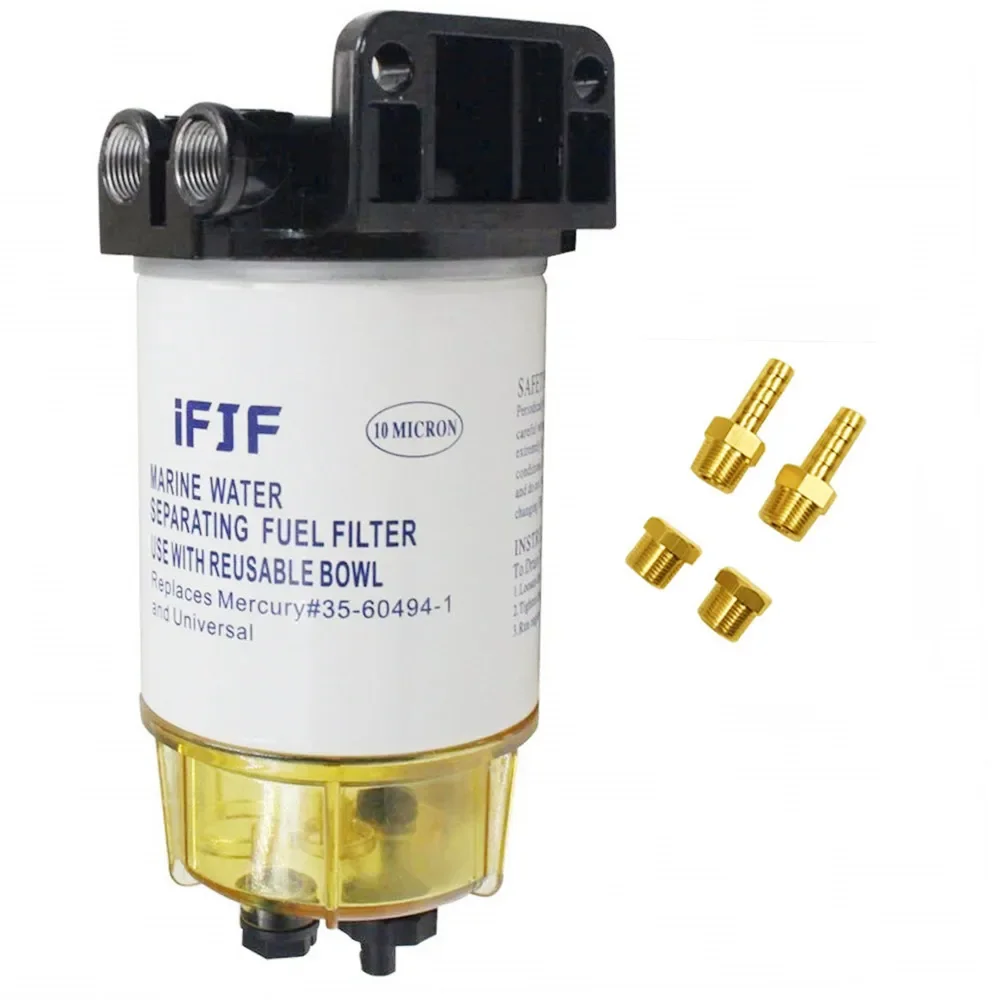 35-60494-1 Fuel Water Separating Filter 3/8 Inch NPT Port for Outboard Motor Mercury S3213 S3214 10 Micron Marine