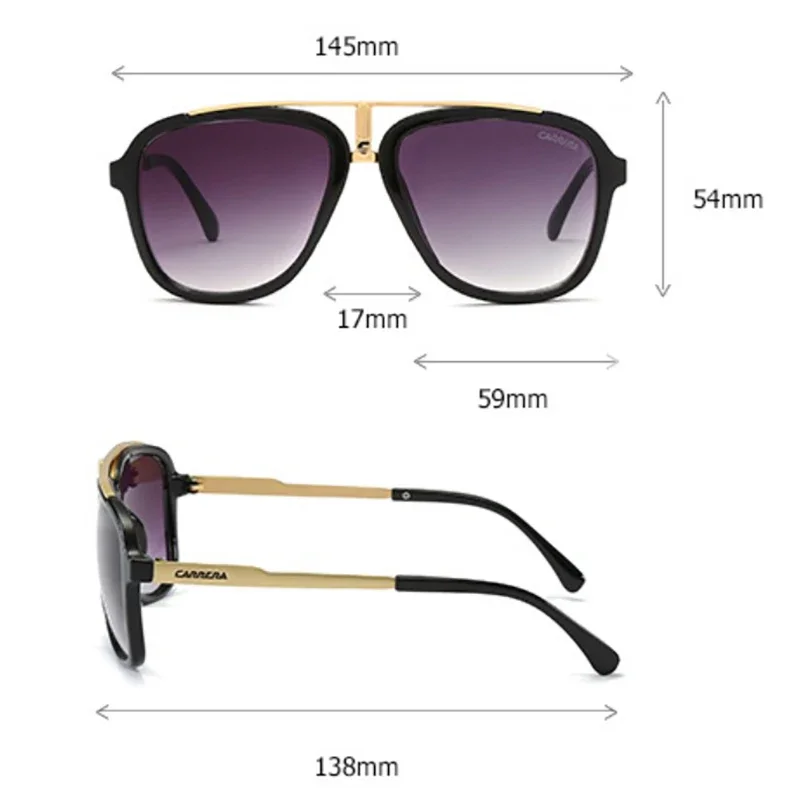 كاريرا ريترو النظارات الشمسية خمر للرجال والنساء الرياضة القيادة الإطار المعدني UV400 نظارات الطيار النظارات الشمسية للنساء 167/S
