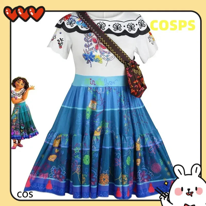 

NO4 Encanto Women and Girls Party Dress Cosplay Isabela Madrigal Costume Dresses Princess Cartoon Anime Mirabel Outfits B VOCOS
