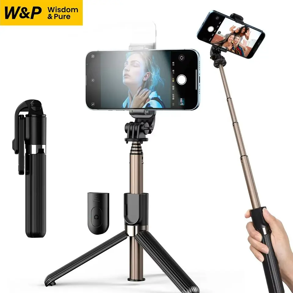 

W&P Mini Selfie Stick Tripod Stand 32 Inch Remote Control Extendable for iPhone Huawei Samsung Android Smartphone