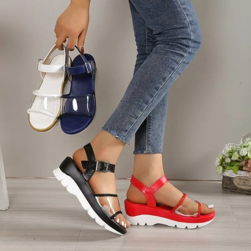 

Women Shoes 2023 High Quality Fashion Wedge Female Sandals Platform Buckle Summer New Outdoor Laides Sandals Sandalias De Mujer