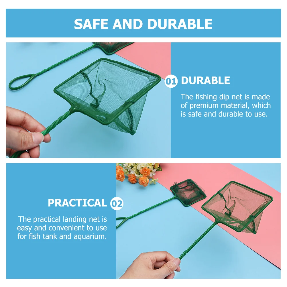 

4Pcs Fishing Dip Nets Handheld Landing Nets Premium Durable Compact for Aquarium Fish Tank Stream River