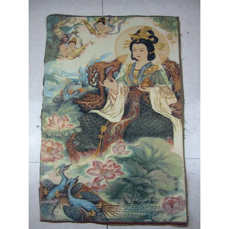 Wholesale Spot Goods Brocade Painting Hanging Painting Distressed Sundries Suzhou Embroidery Embroidered Painting Gold Silk Than