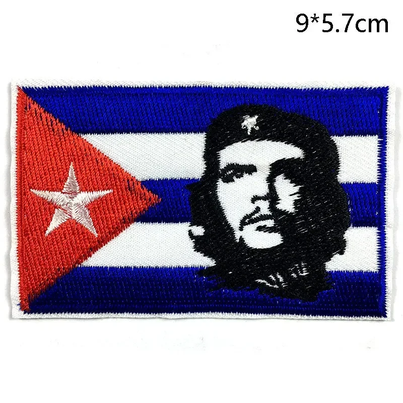 Badge brodé de visage GUEVARA classique, drapeau cubain avec emblème de moral de tête CHE, fer rouge Che Guevara sur Patch, vêtements Vintage, bricolage
