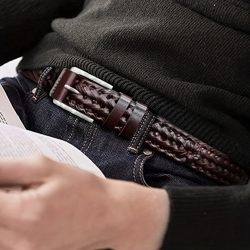 Herrengürtel, lässig, sportlich, hohl, gewebter Bund, Jeansbund, Geschenk für Papa oder Freund – Detail 5