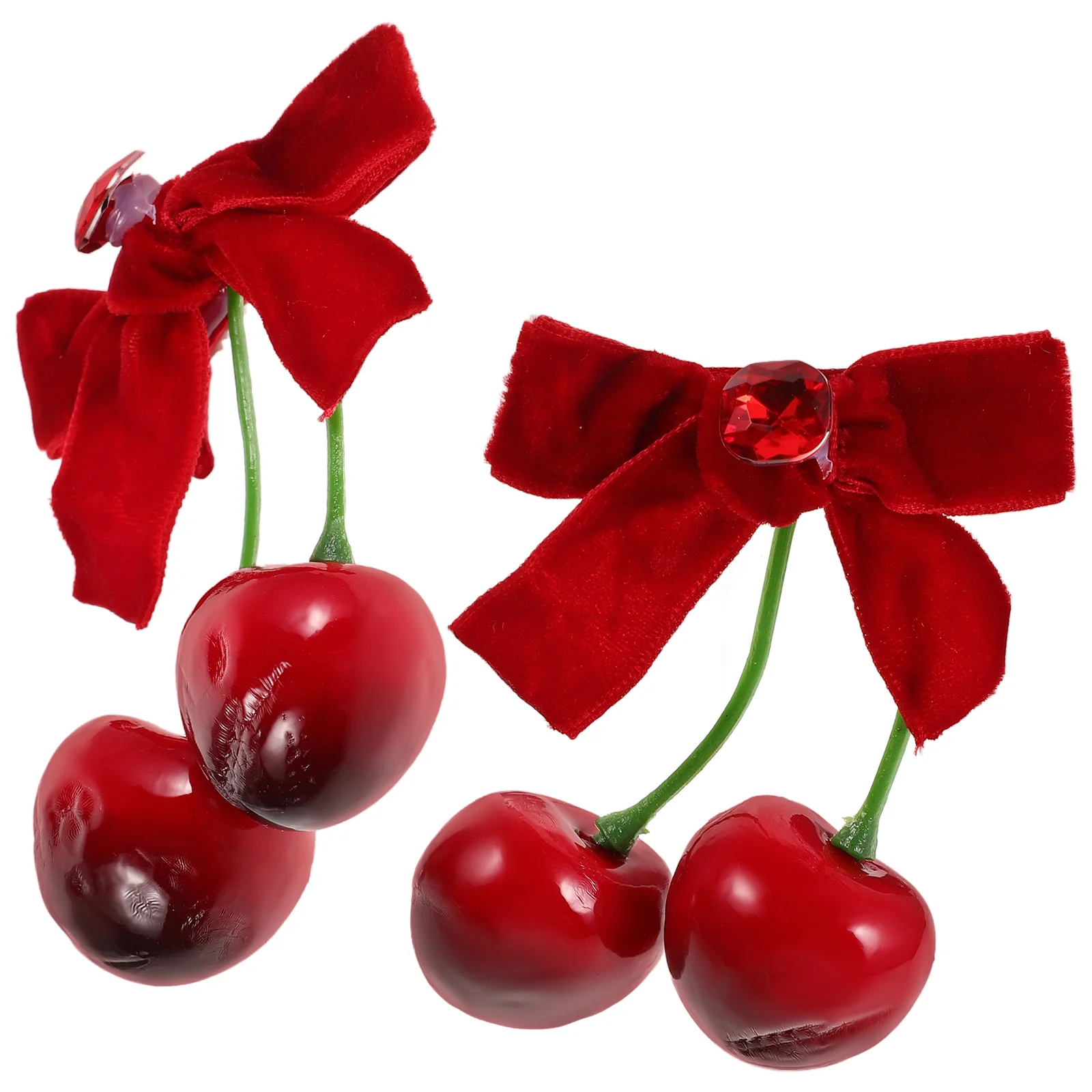 Cherry Barrettes Winter Accessories Hair for Women Bang Clip Claw Clips Holiday Metal Blueberry Red Fruit Bow