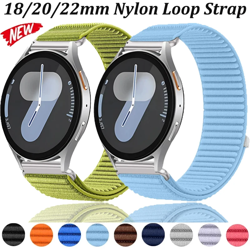 18/20/22mm Nylon-Schlaufenarmband für Samsung Galaxy Watch 7 FE 6 5 4 40/44mm/4-6 Classic/5 Pro Komfortables Band Amazfit Active 2 Armband