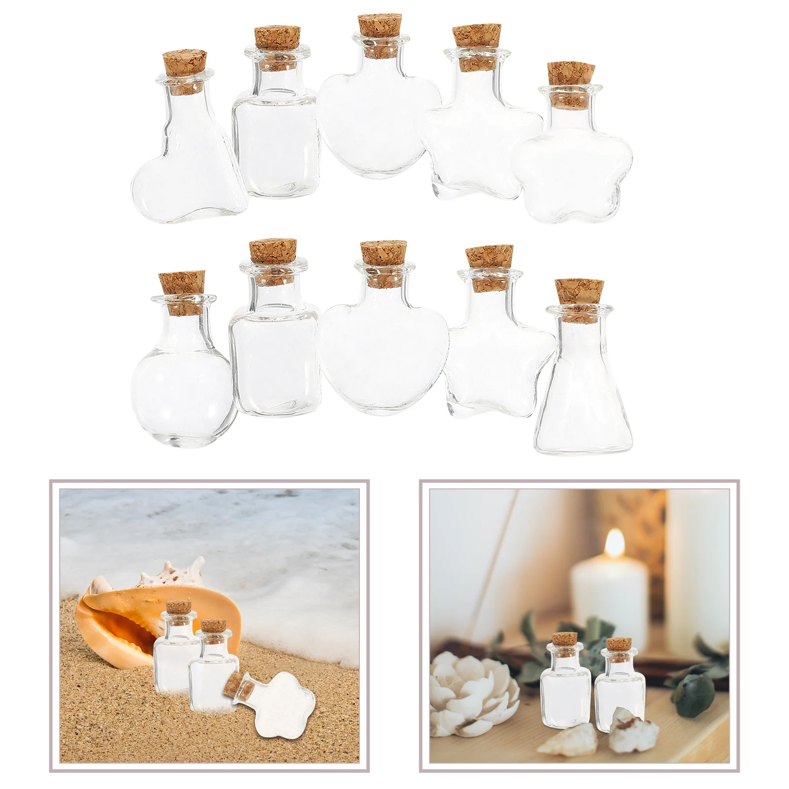

10Pcs Small Lightweight Glass Wishing Bottles for Messages Samples Decorations Storage Glass Bottles with Cork