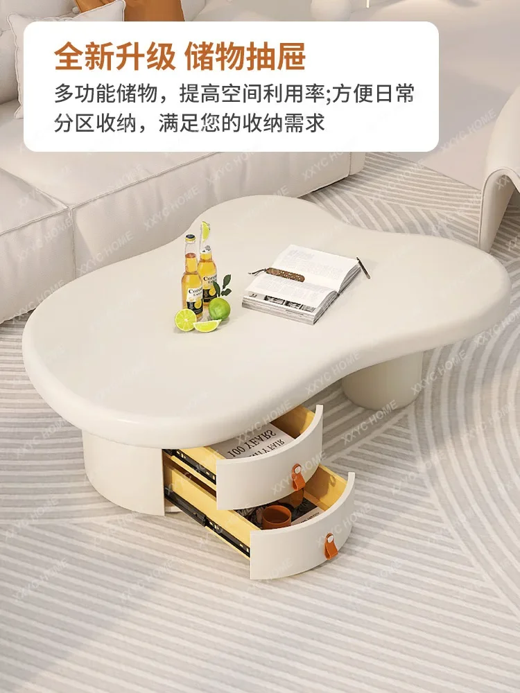 

Журнальный столик HHFrench White Cream Wind Cloud, необычный журнальный столик специальной формы, ваби-саби, ветер, домашняя жизнь